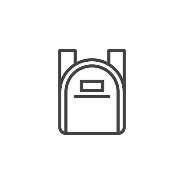 Icône de contour de sac à dos scolaire — Image vectorielle