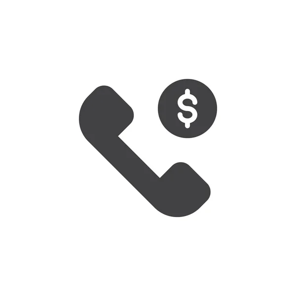 Dinheiro ícone vetor de chamada de telefone — Vetor de Stock