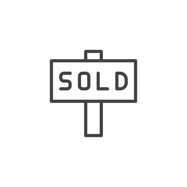 Sold home outline icon — Stock Vector