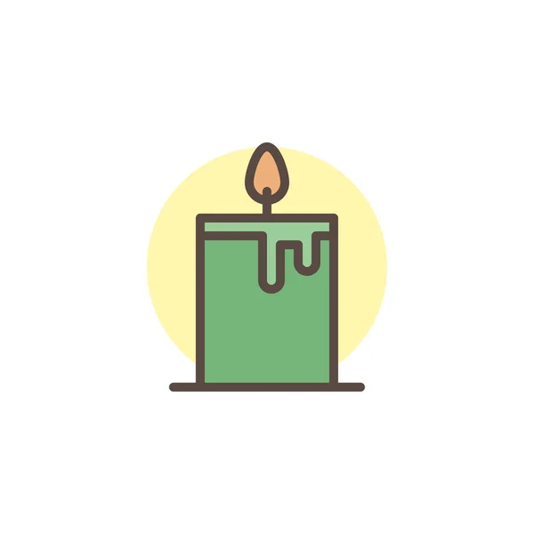 Candle burning filled outline icon — Stock Vector