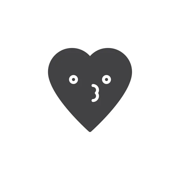 Küssen Gesicht Emoticon Vektor Symbol — Stockvektor