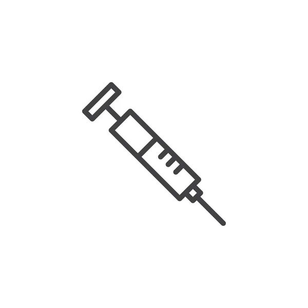 Значок контура медицинского шприца — стоковый вектор