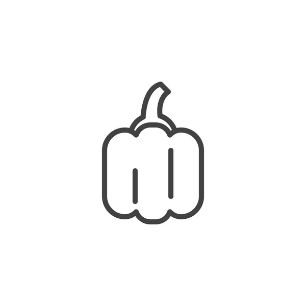 Icono del contorno de verduras pimiento — Vector de stock