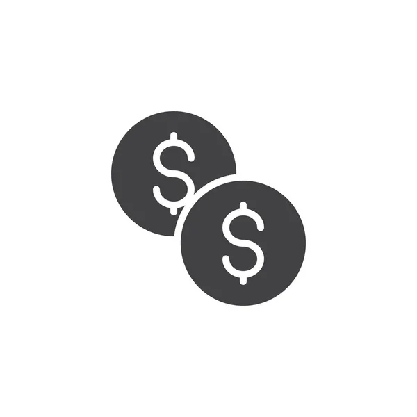 Dollar munten vector pictogram — Stockvector