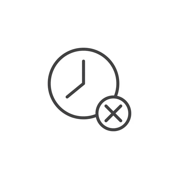 Reloj cancelar esquema icono — Vector de stock