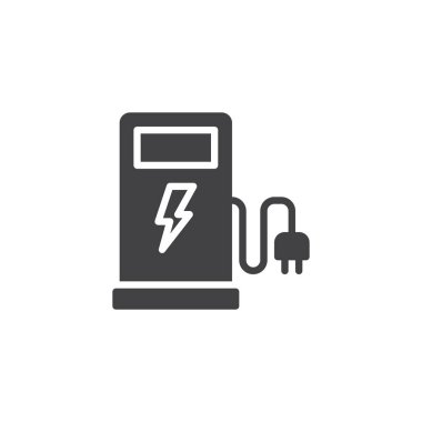 Elektrikli araç şarj istasyonu vektör simgesi