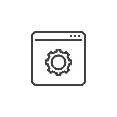 Web sayfası ayarları vites çizgisi simgesi