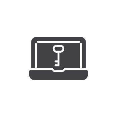 Ekran vektör simgesi anahtar ile Laptop