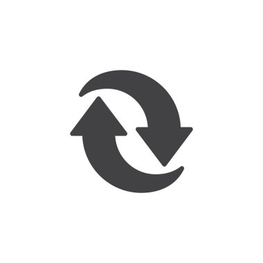 İki dairesel oklar vektör simgesi