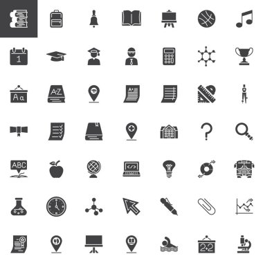 Eğitim ve okul vektör simgeleri ayarlayın