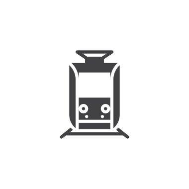 Tramvay demiryolu taşıma vektör simgesi