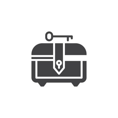 Hazine göğsü ve anahtar vektör simgesi