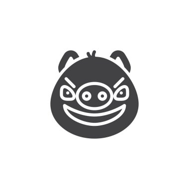 Agresif Piggy yüz ifade vektör simgesi