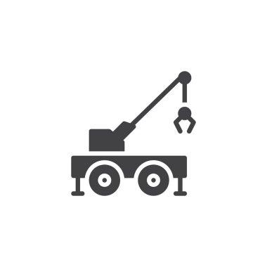 Mobil vinç kamyon vektör simgesi
