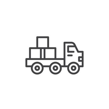 Flatbed truck line icon