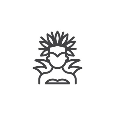 Brezilyalı karnaval dansçı Kostüm hattı simgesi