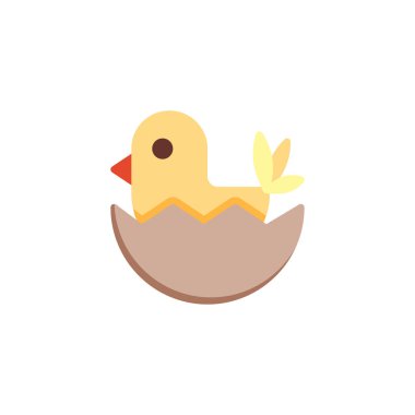 Bebek piliç düz simgesi ile Paskalya yumurtası