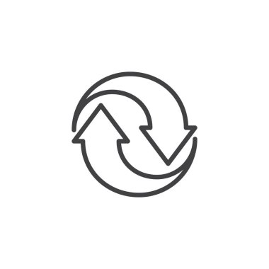 İki dairesel ok satırı simgesi