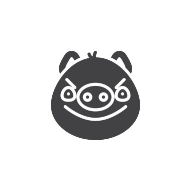 Piggy memnun yüz ifade vektör simgesi