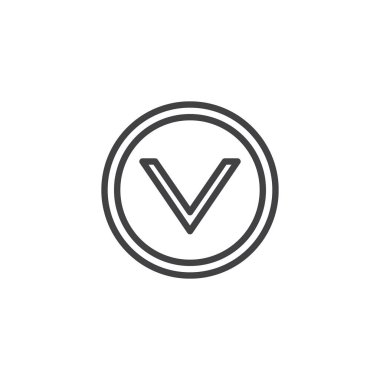 Asansör düğmesi aşağı çizgi simgesi