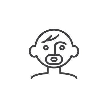 Bir emziği Line simgesi ile bebek çocuk