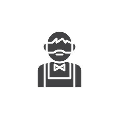 Sakallı barmen vektör simgesi