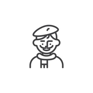 Man sanatçı avatar karakter çizgisi simgesi