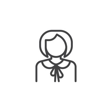 Kadın yargıç avatar çizgi simgesi