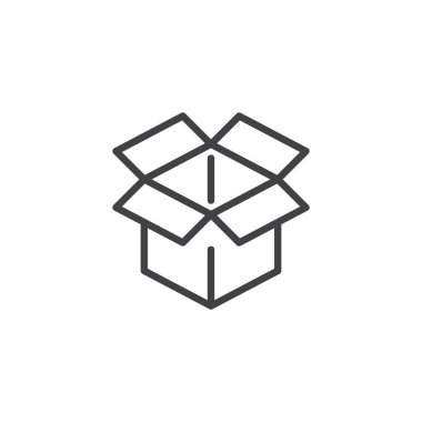 Açık karton kutu hattı simgesi