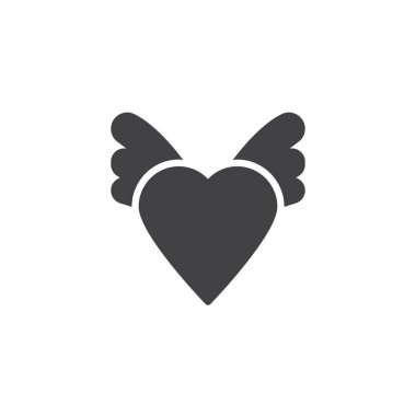Kanatları vektör simgesi kalp