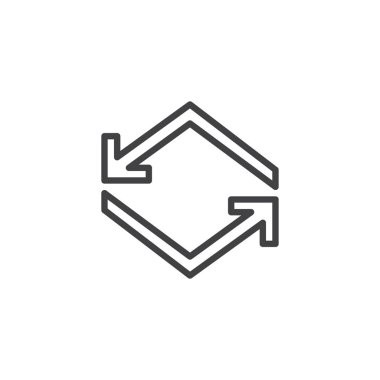 Geri dönüşüm okları çizgi simgesi