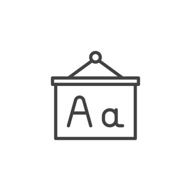 Asılı okul panosu hattı simgesi