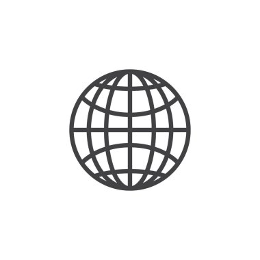 Küre ızgara çizgisi simgesi