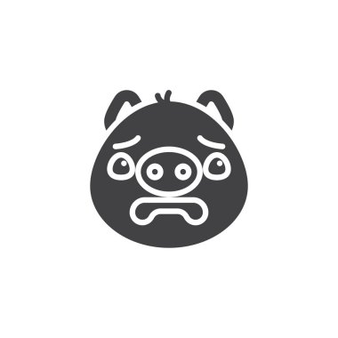 Piggy korkmuş yüz emoji vektör simgesi