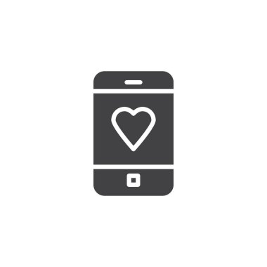 Cep telefonu ve kalp vektör simgesi