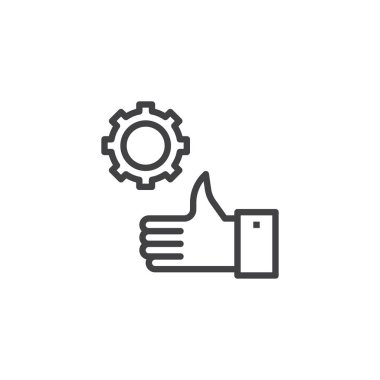 Başparmak yukarı dişli çizgisi simgesi