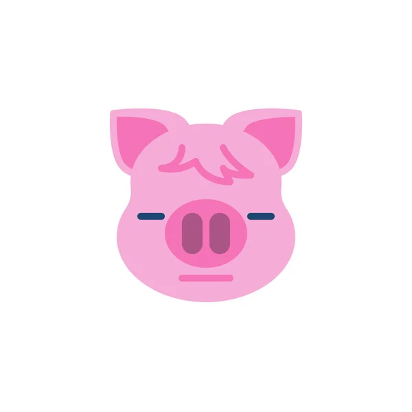 Piggy cara sin expresión Emoji icono plano — Archivo Imágenes Vectoriales
