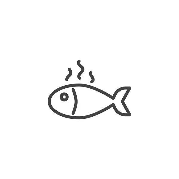 Fisk stek linje ikon — Stock vektor