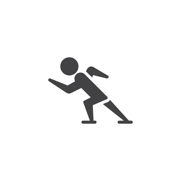 Speed skating sport vector icon — Stock Vector