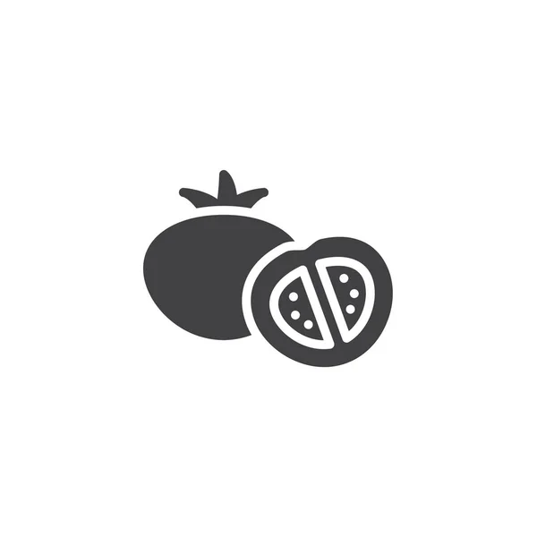 Tomatoes whole and a half vector icon — Stok Vektör