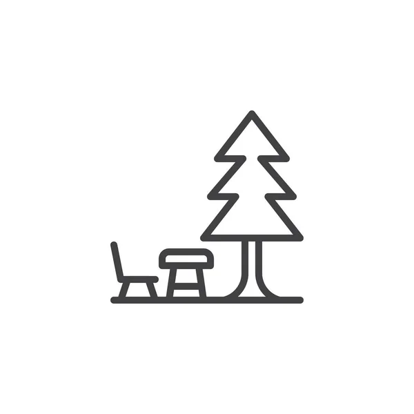 Skog, semester linje ikon — Stock vektor