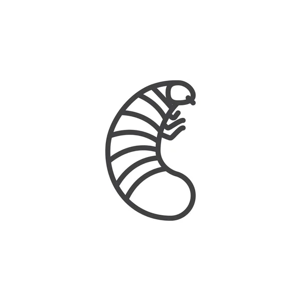 Larva pragas ícone de linha — Vetor de Stock