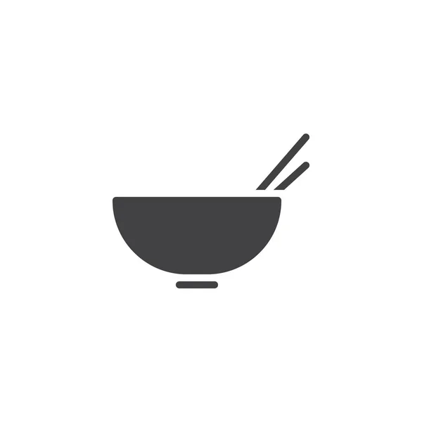 Noodles ciotola icona vettoriale — Vettoriale Stock