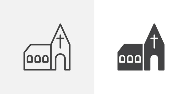 Icono de edificio de iglesia — Vector de stock