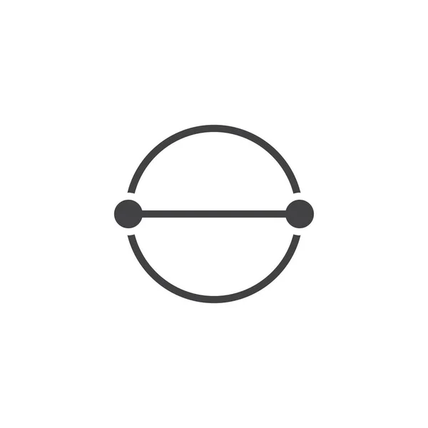 Ícone de vetor de diâmetro circular —  Vetores de Stock