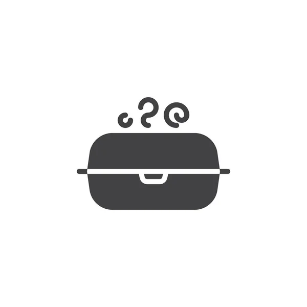 Caixa de almoço com ícone de vetor de comida quente —  Vetores de Stock