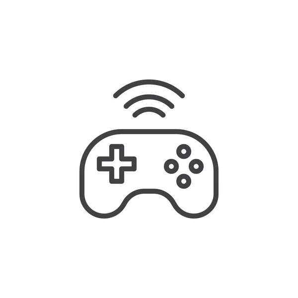 Icona linea gamepad console wireless — Vettoriale Stock