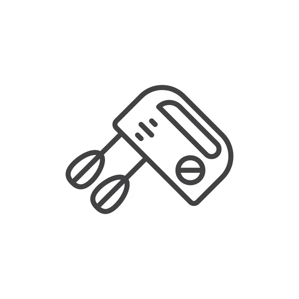 Electric hand mixer line icon — Stock Vector