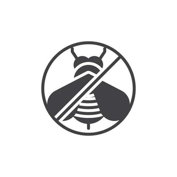 Stop icona vettore ape miele — Vettoriale Stock