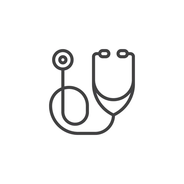 Medical stethoscope line icon — Stock Vector